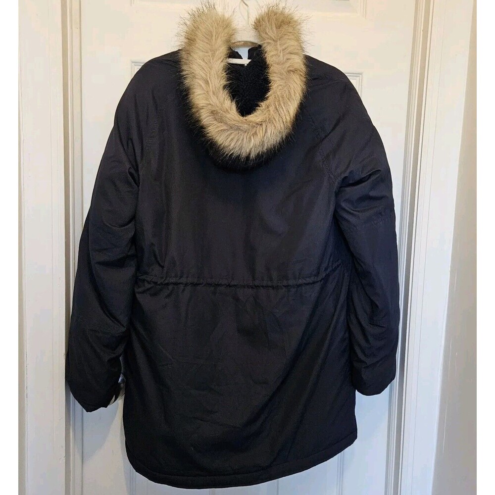 J. Crew Nordic Parka Men's Blue Hooded Faux Fur-lined hood Medium - Picture 2 of 5